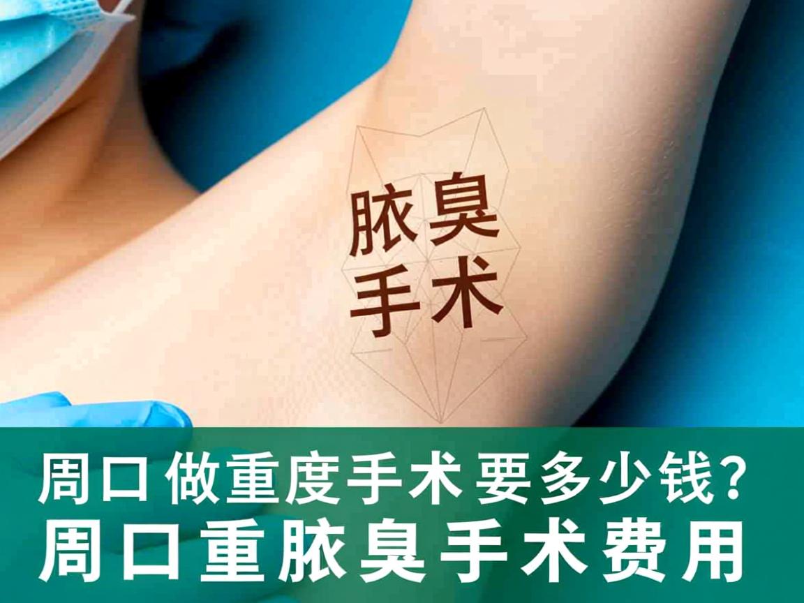 在周口做重度腋臭手术要多少钱？详解周口重度腋臭手术费用