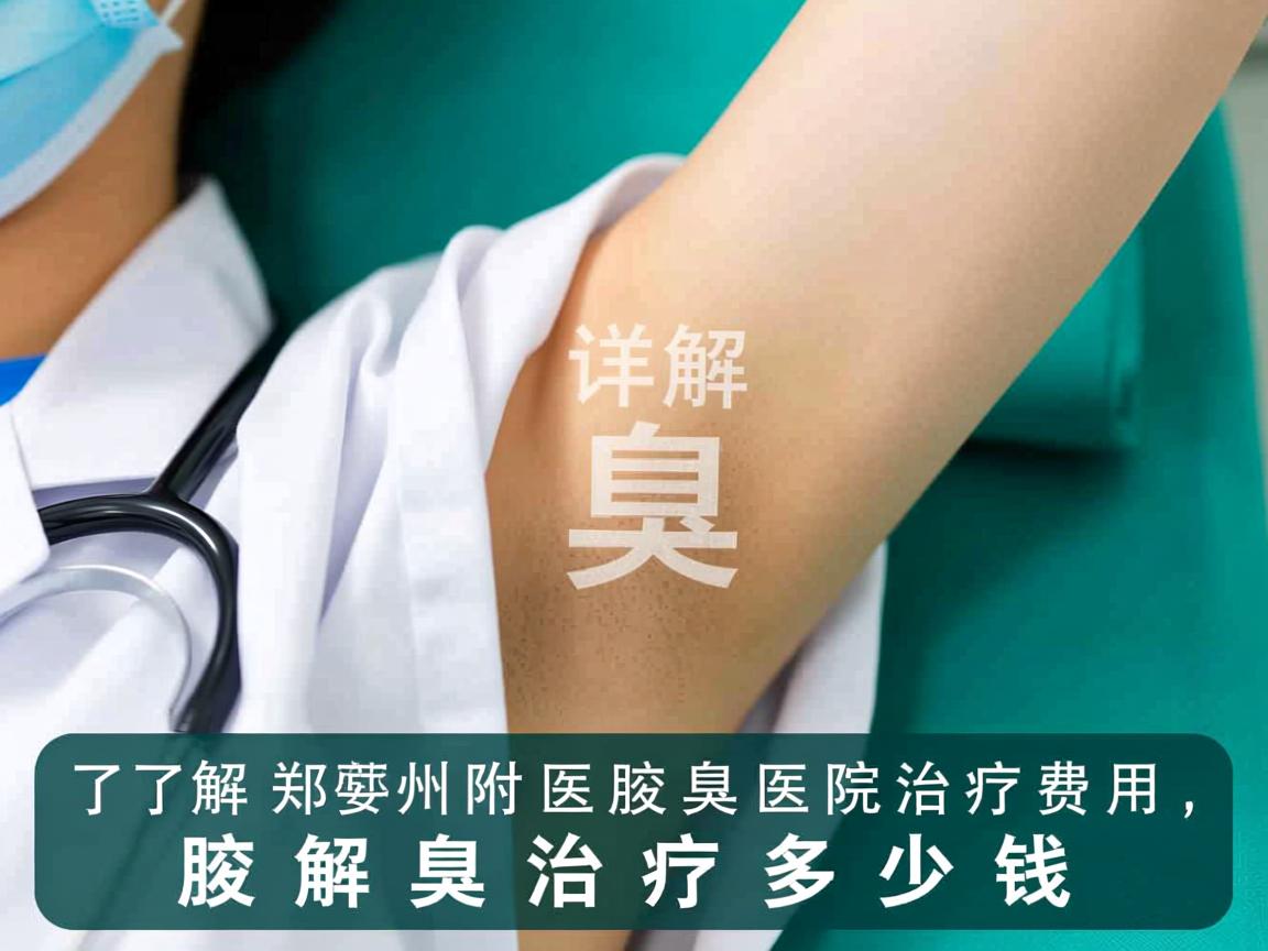 了解郑州附医腋臭医院治疗费用，详解腋臭治疗多少钱