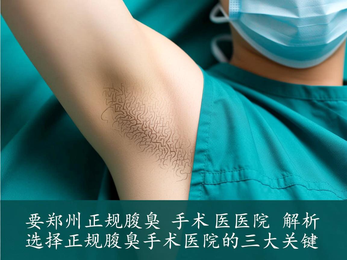 郑州正规腋臭手术医院解析，选择正规腋臭手术医院的三大关键