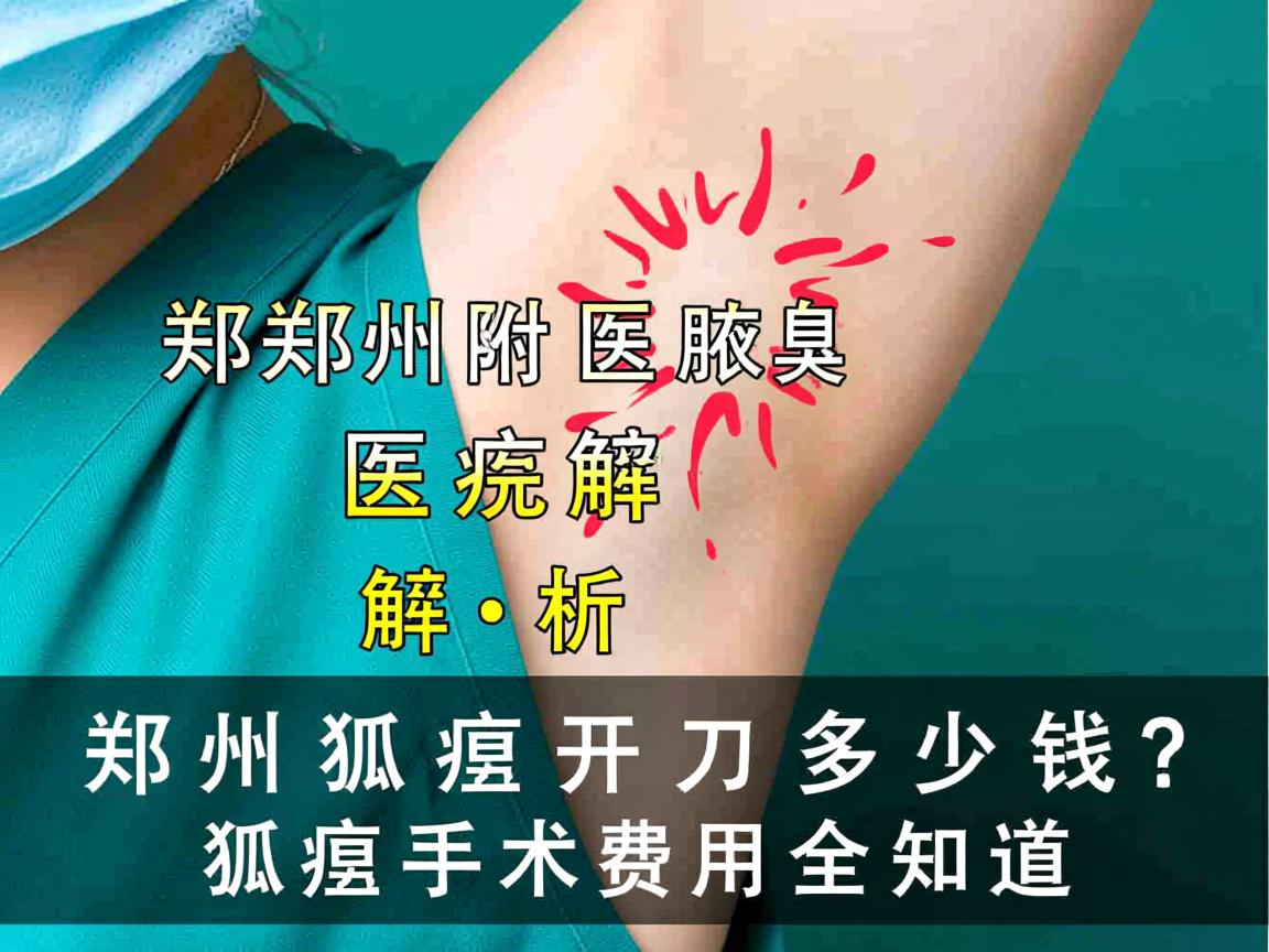 郑州附医腋臭医院解析，郑州狐臭开刀多少钱？狐臭手术费用全知道