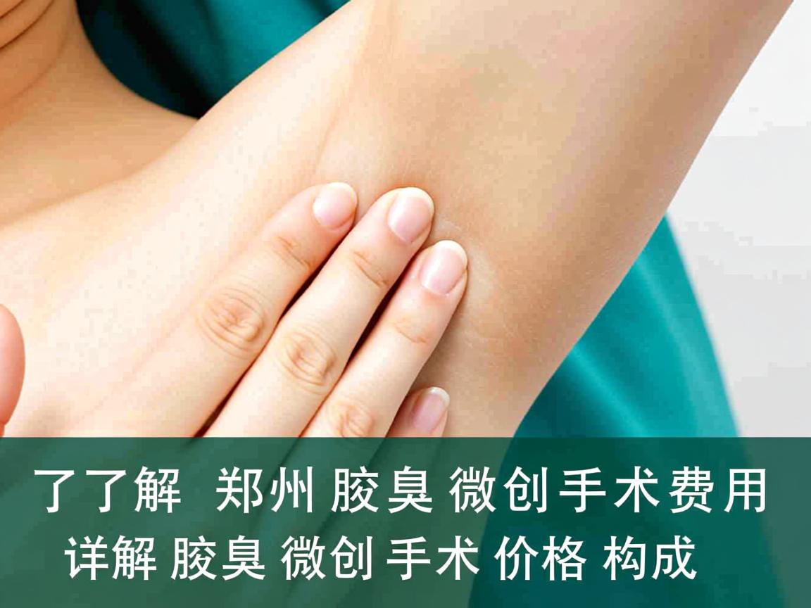了解郑州腋臭微创手术费用 详解腋臭微创手术价格构成