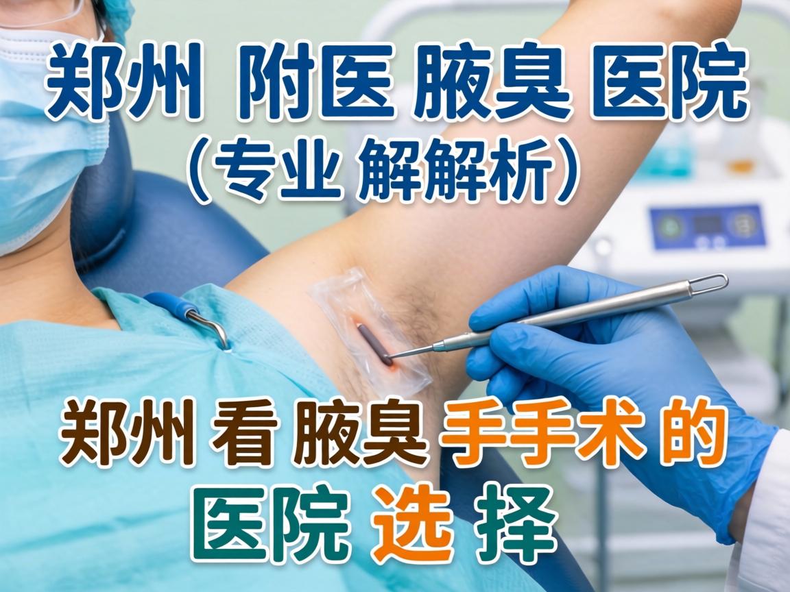 郑州附医腋臭医院专业解析，郑州看腋臭手术的医院选择