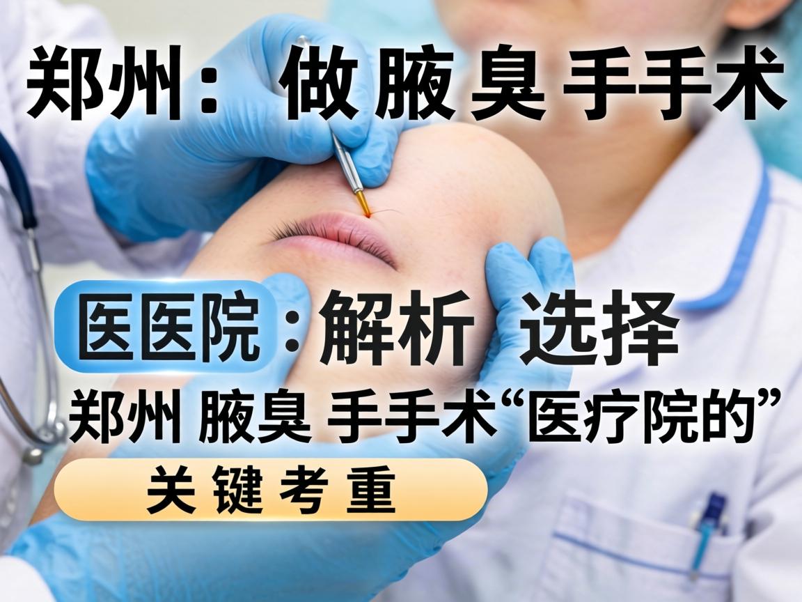 郑州做腋臭手术医院解析，选择郑州腋臭手术医院的关键考量