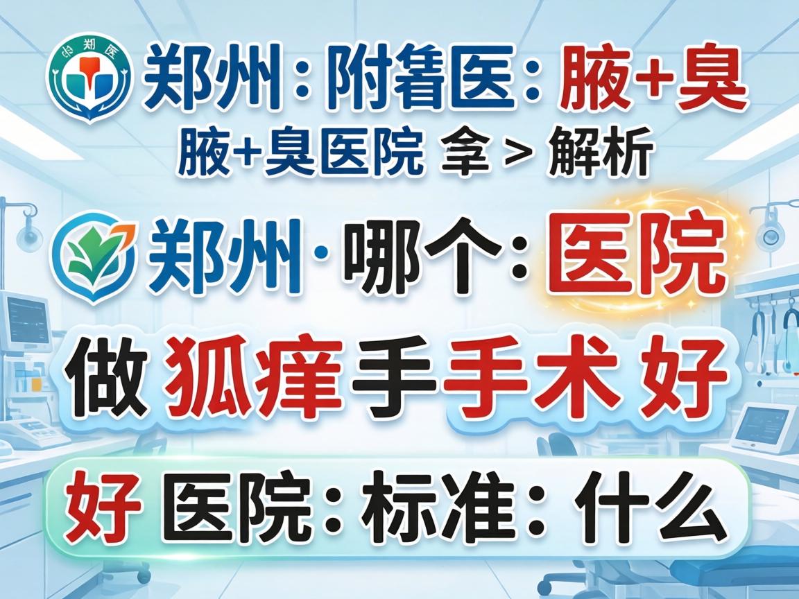 郑州附医腋臭医院解析，郑州哪个医院做狐臭手术好，好医院的标准是什么