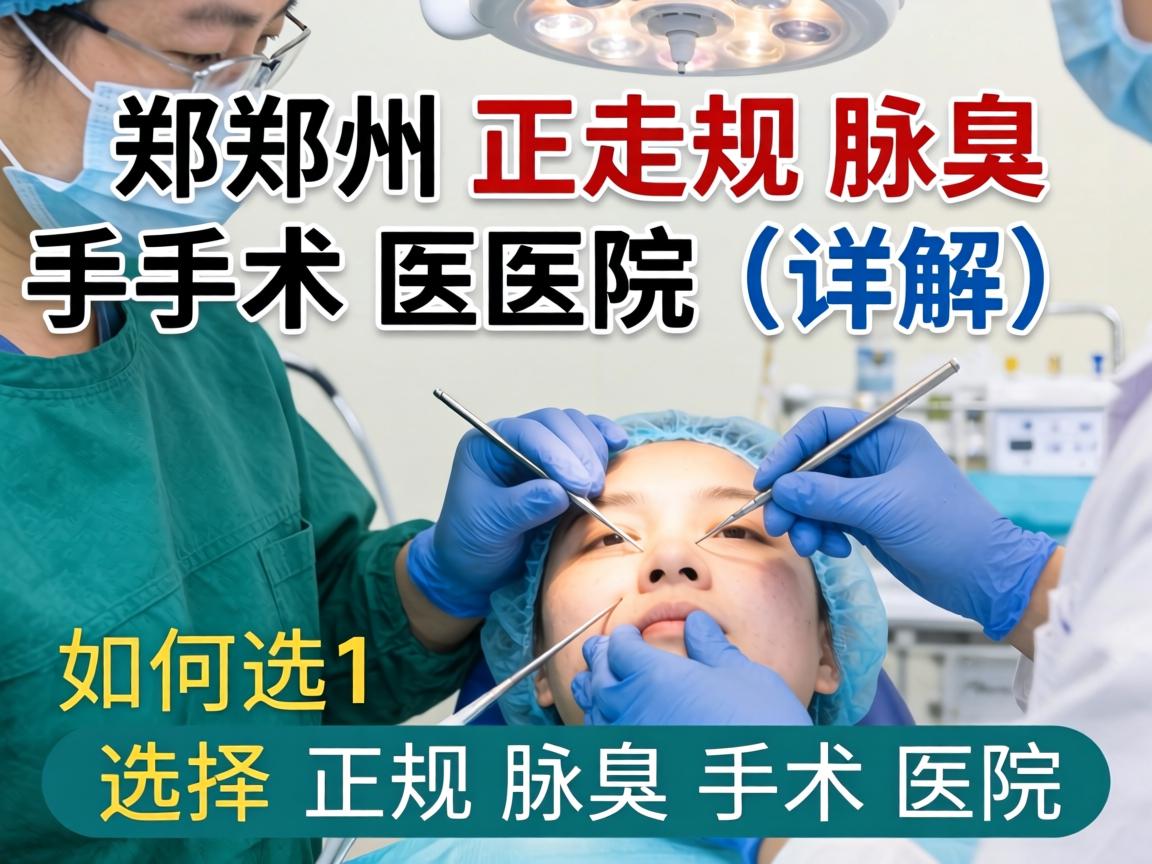 郑州正规腋臭手术医院详解，如何选择正规腋臭手术医院