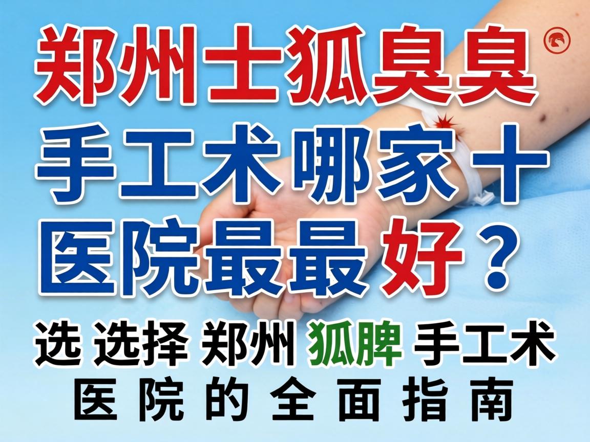 郑州狐臭手术哪家医院最好？选择郑州狐臭手术医院的全面指南