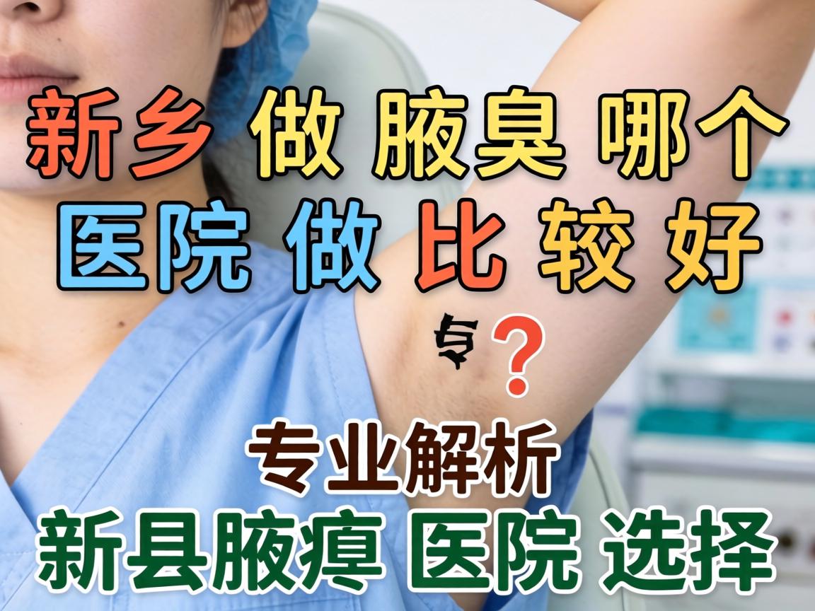 新乡做腋臭哪个医院做比较好？专业解析新乡腋臭医院选择
