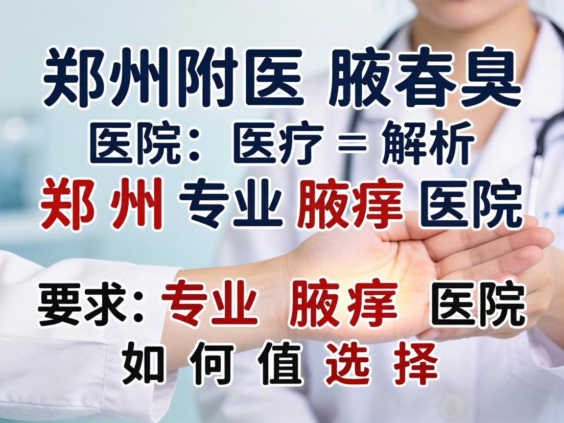 郑州附医腋臭医院解析，郑州专业腋臭医院如何选择