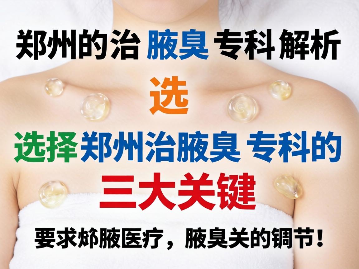 郑州治腋臭专科解析，选择郑州治腋臭专科的三大关键
