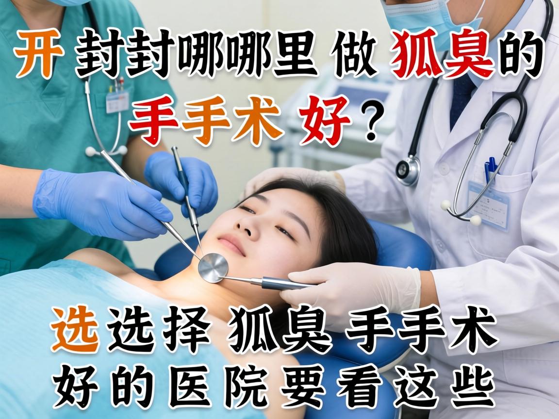 开封哪里做狐臭的手术好？选择狐臭手术好的医院要看这些