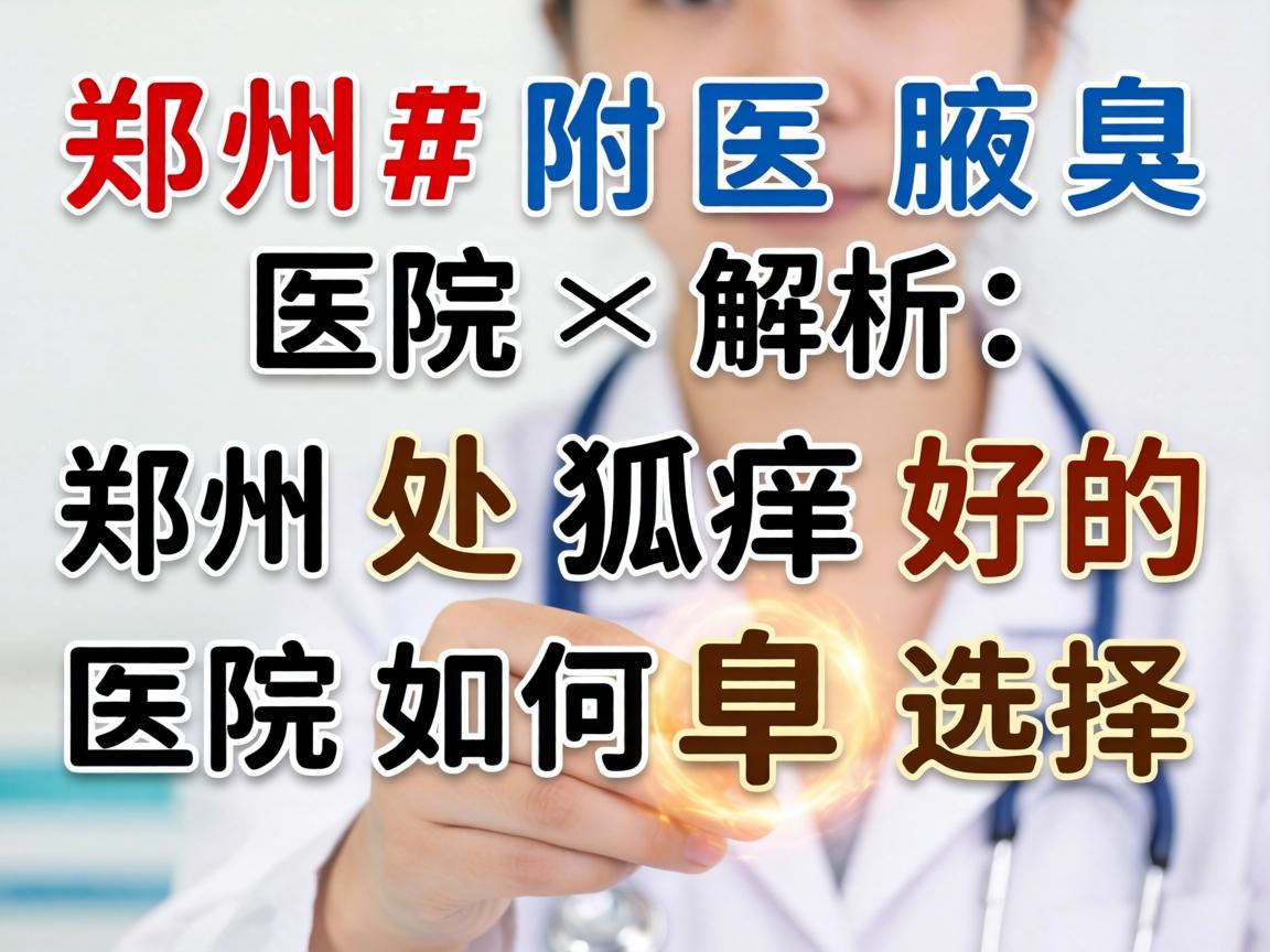 郑州附医腋臭医院解析，郑州处狐臭好的医院如何选择