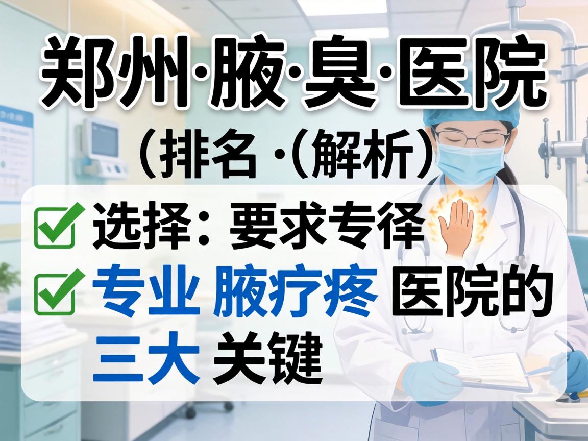 郑州腋臭医院排名解析，选择专业腋臭医院的三大关键