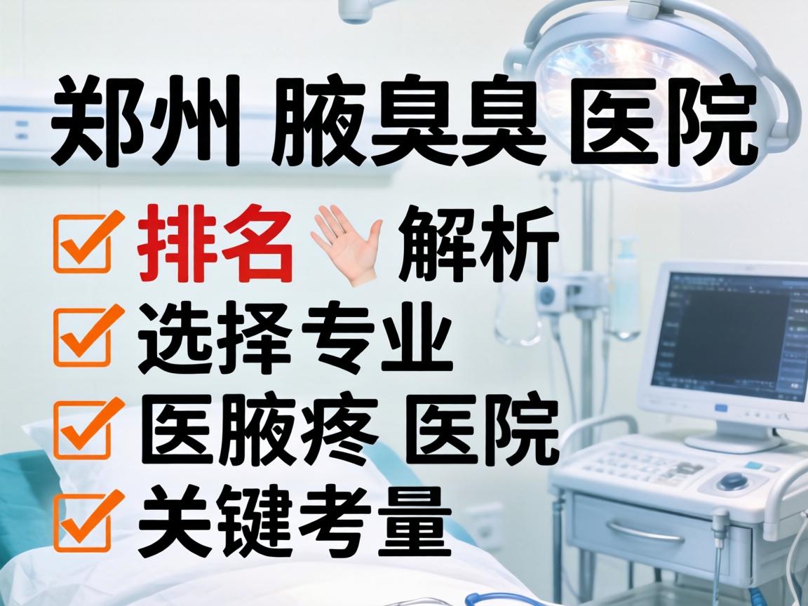 郑州腋臭医院排名解析，选择专业腋臭医院的关键考量