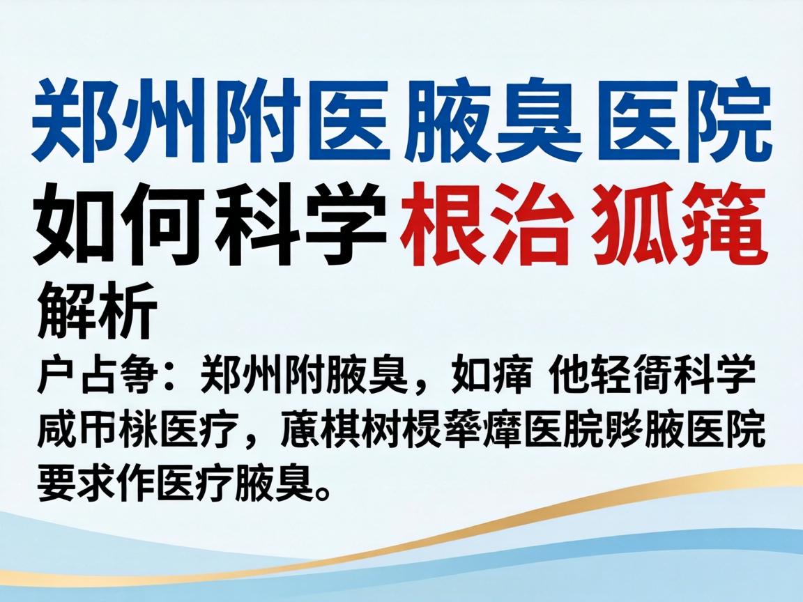 郑州附医腋臭医院解析，郑州附医腋臭医院如何科学根治狐臭
