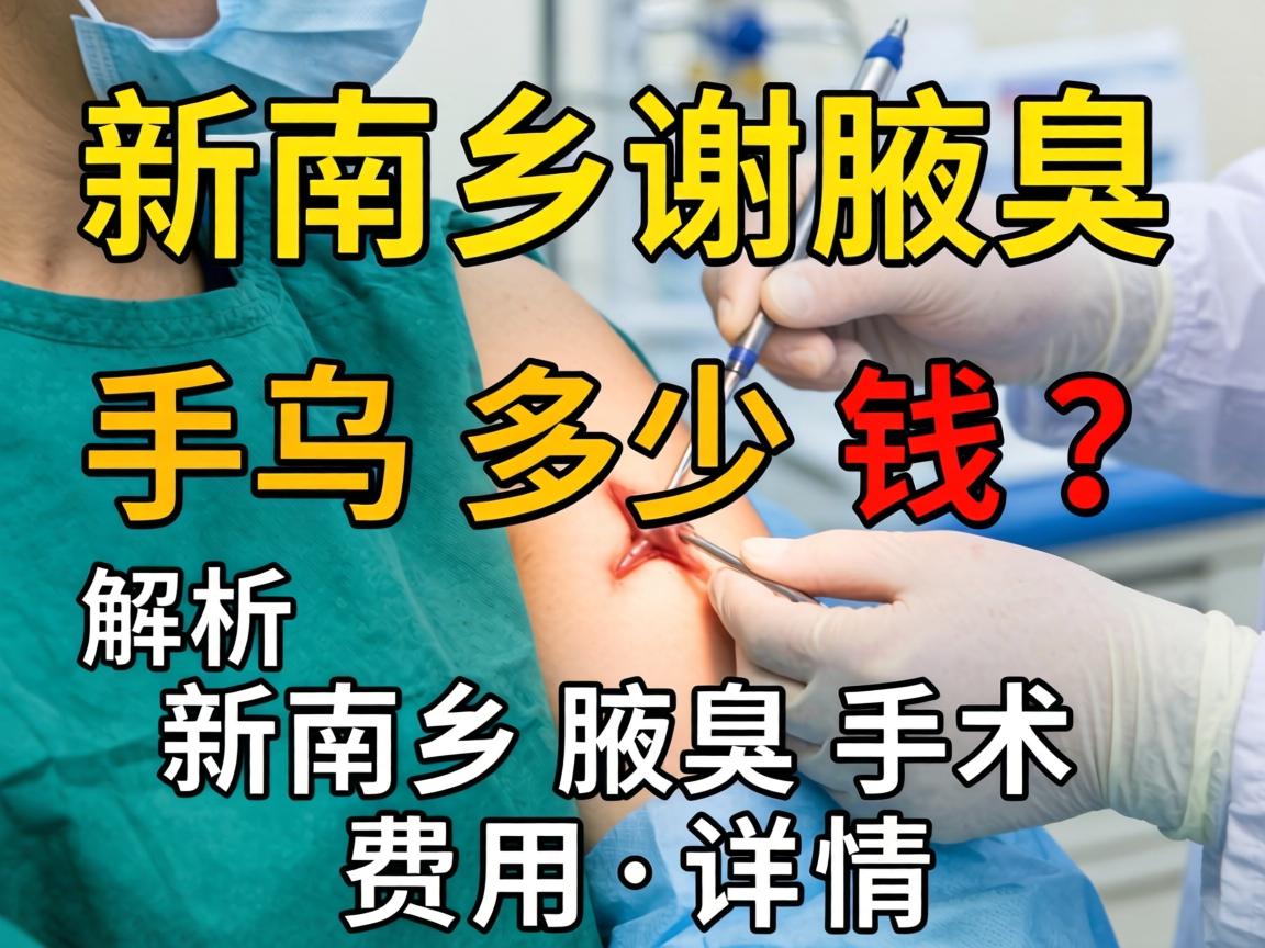 新乡腋臭手术多少钱？解析新乡腋臭手术费用详情
