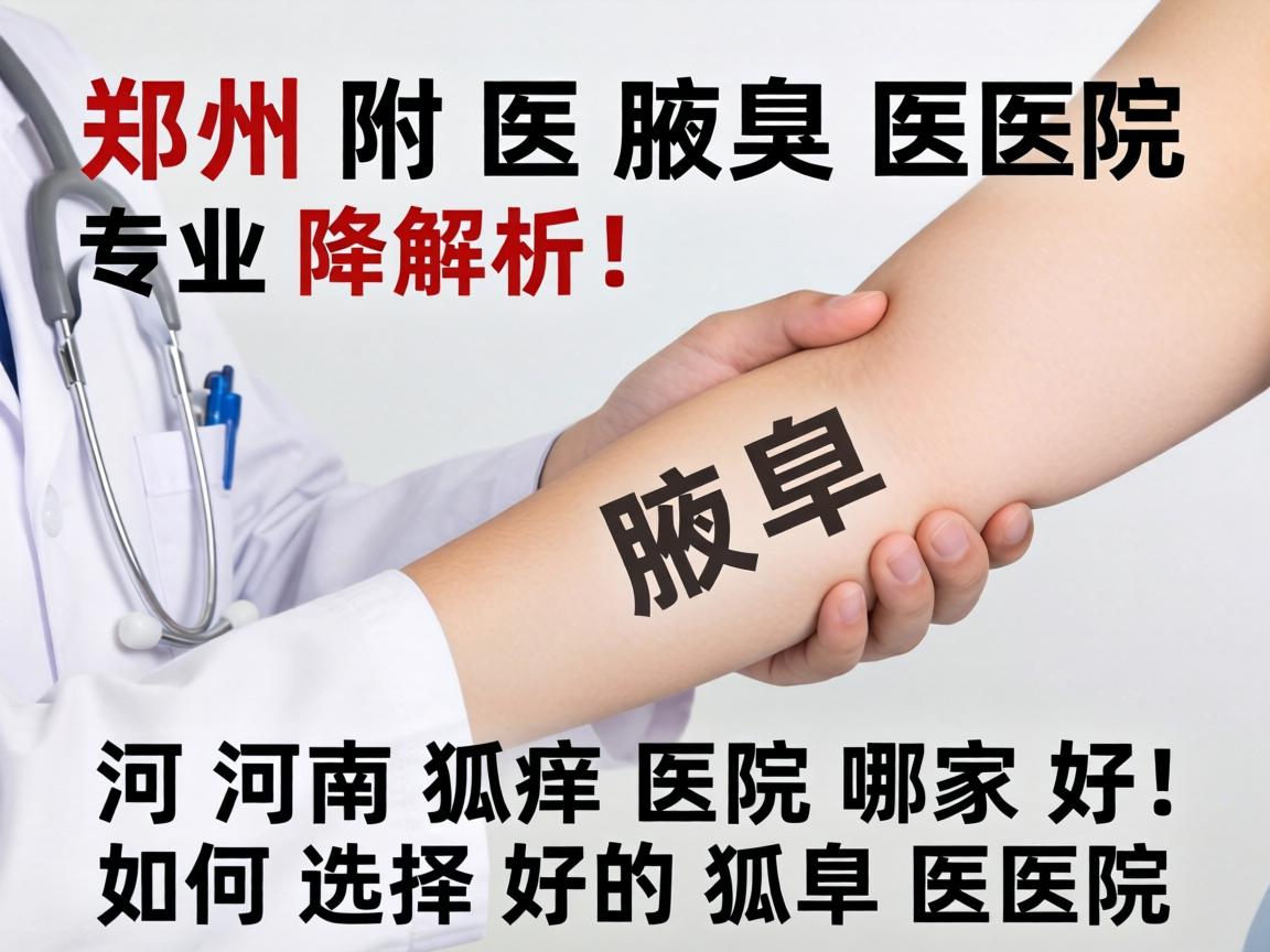 郑州附医腋臭医院专业解析，河南狐臭医院哪家好，如何选择好的狐臭医院