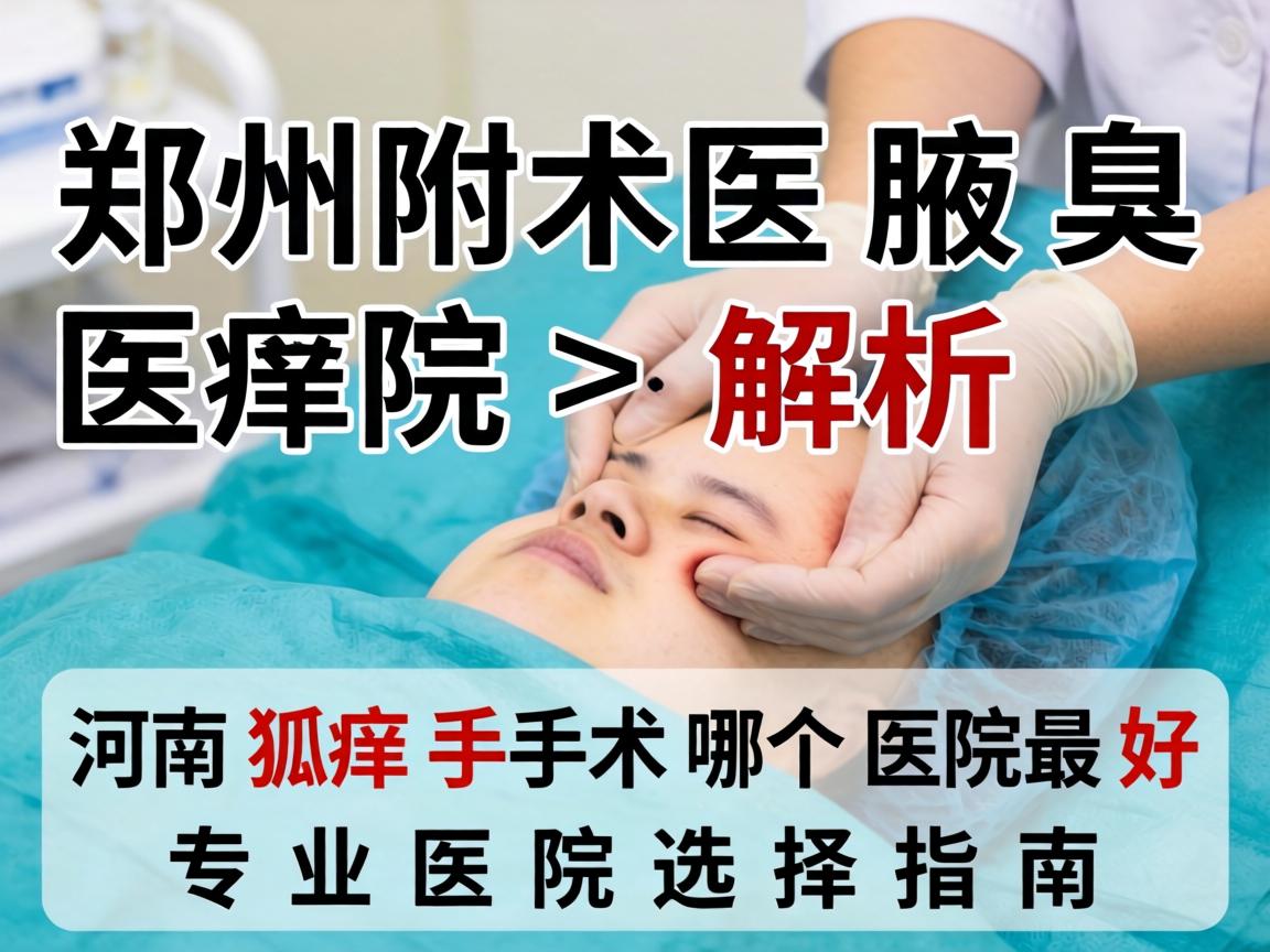 郑州附医腋臭医院解析，河南狐臭手术哪个医院最好，专业医院选择指南