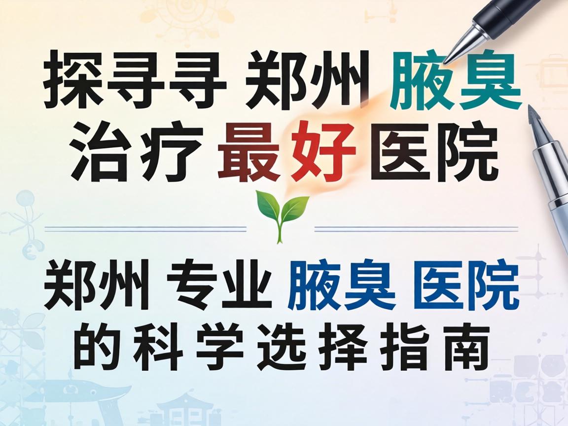 探寻郑州腋臭治疗最好医院,郑州专业腋臭医院的科学选择指南 探寻郑州腋臭治疗最好医院,郑州专业腋臭医院的科学选择指南