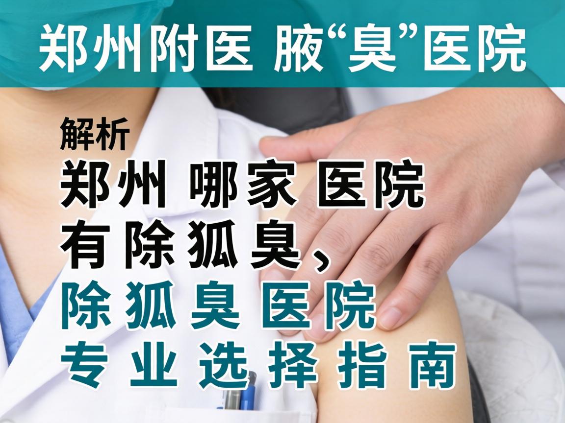 郑州附医腋臭医院解析，郑州哪家医院有除狐臭，除狐臭医院专业选择指南