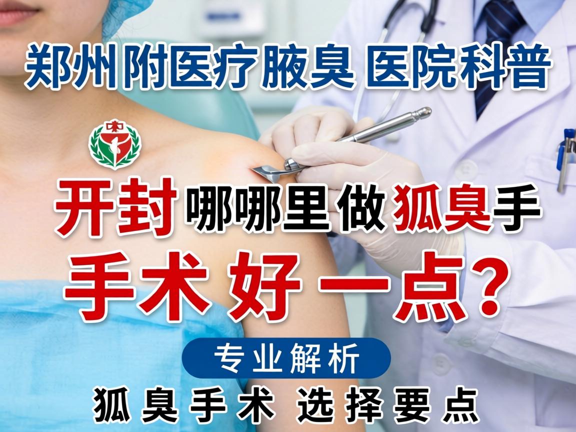 郑州附医腋臭医院科普，开封哪里做狐臭手术好一点？专业解析狐臭手术选择要点