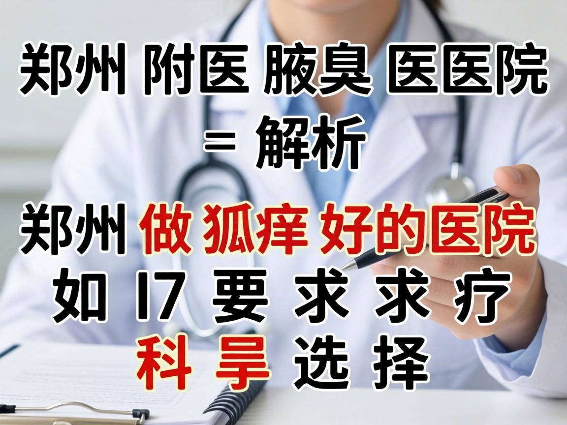 郑州附医腋臭医院解析，郑州做狐臭好的医院如何科学选择
