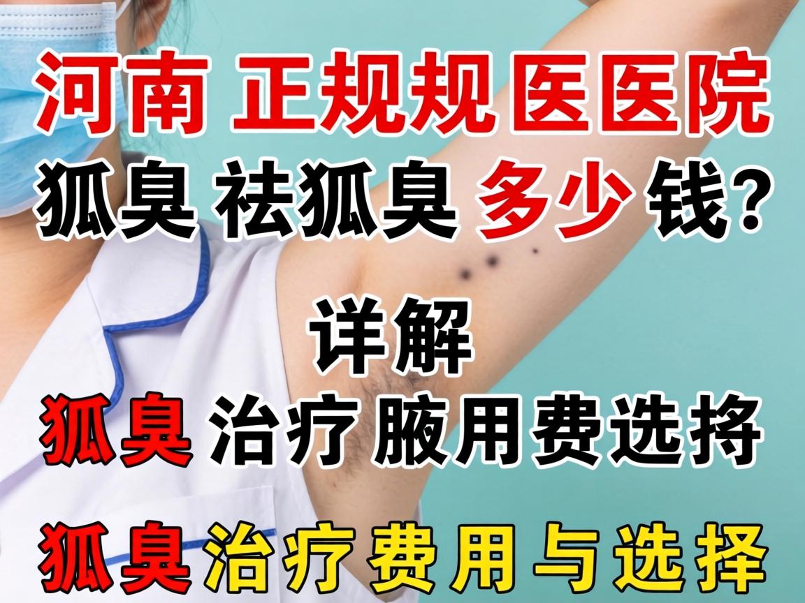 河南正规狐臭医院祛狐臭多少钱？详解狐臭治疗费用与选择