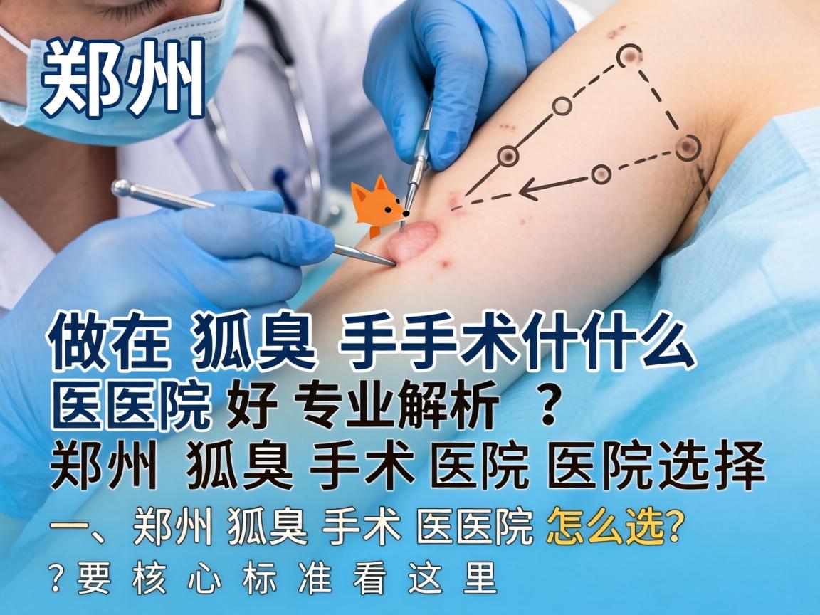 郑州做狐臭手术什么医院好?专业解析郑州狐臭手术医院选择
一,郑州狐臭手术医院怎么选?核心标准看这里 郑州做狐臭手术什么医院好?专业解析郑州狐臭手术医院选择
一,郑州狐臭手术医院怎么选?核心标准看这里