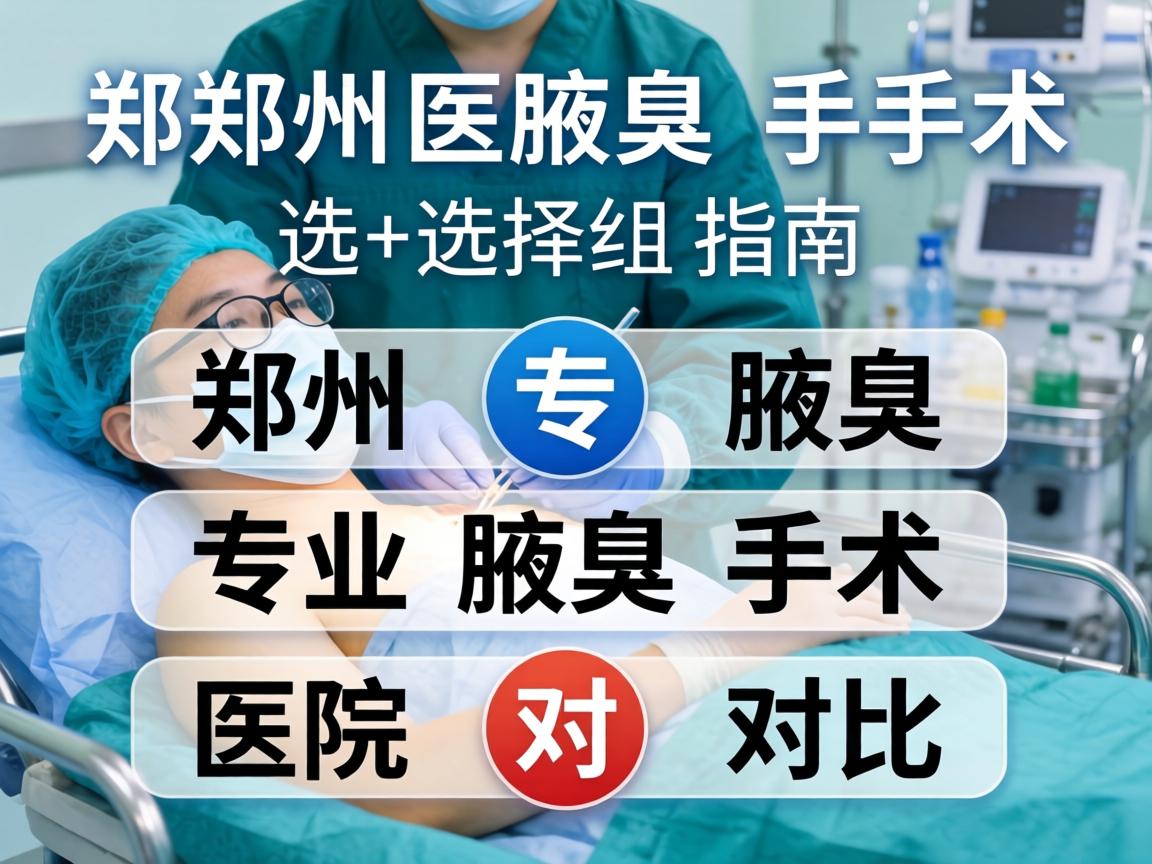 郑州腋臭手术医院选择指南，郑州专业腋臭手术医院对比