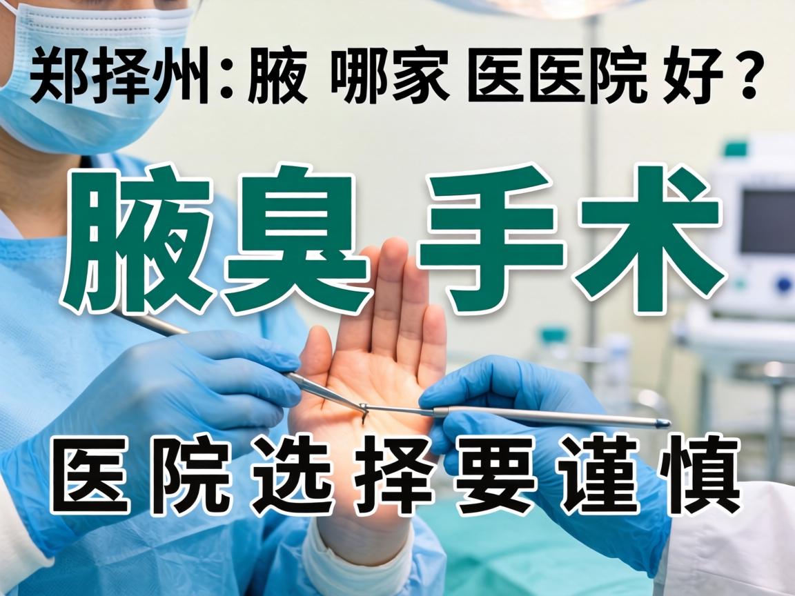 郑州腋臭手术哪家医院好？腋臭手术医院选择要谨慎