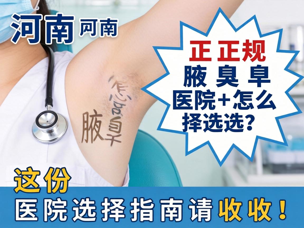 河南正规腋臭医院怎么选？这份医院选择指南请收好！