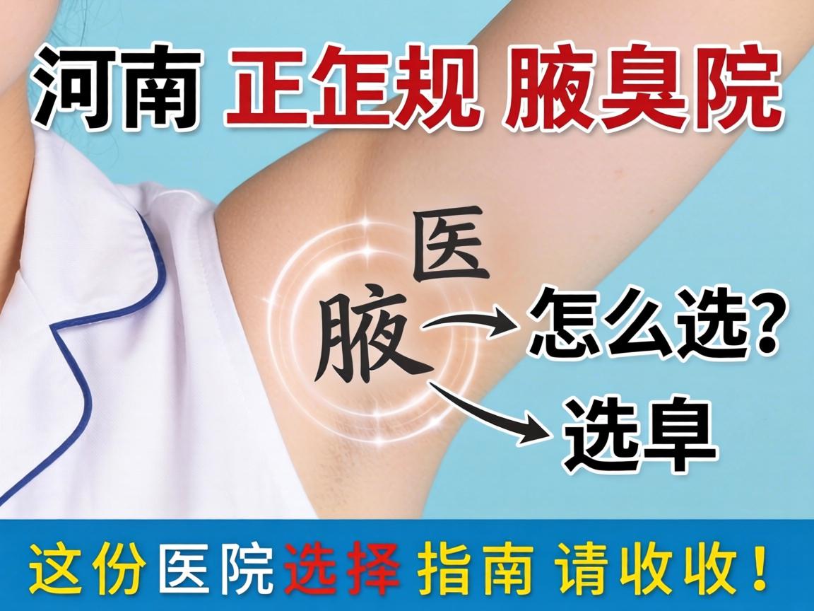 河南正规腋臭医院怎么选？这份医院选择指南请收好！